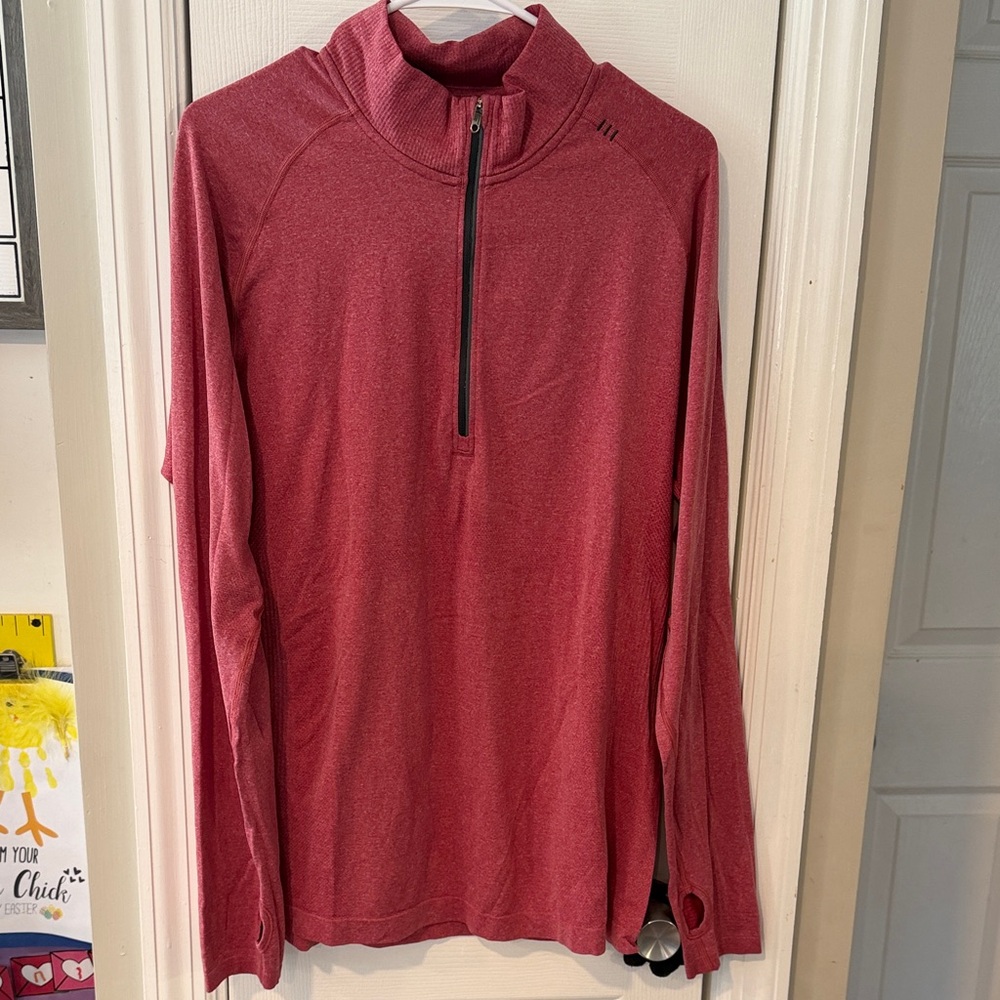 lululemon athletica Men's Long Sleeve Quarter-Zip Top in Heathered Red